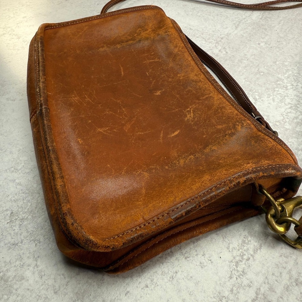 Vintage 1970s Coach Leatherware Leather Convertible Bag British Tan Made in USA - Picture 9 of 14